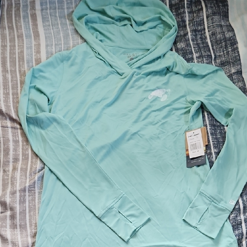Pelagic Aqua Hooded Fishing Shirt